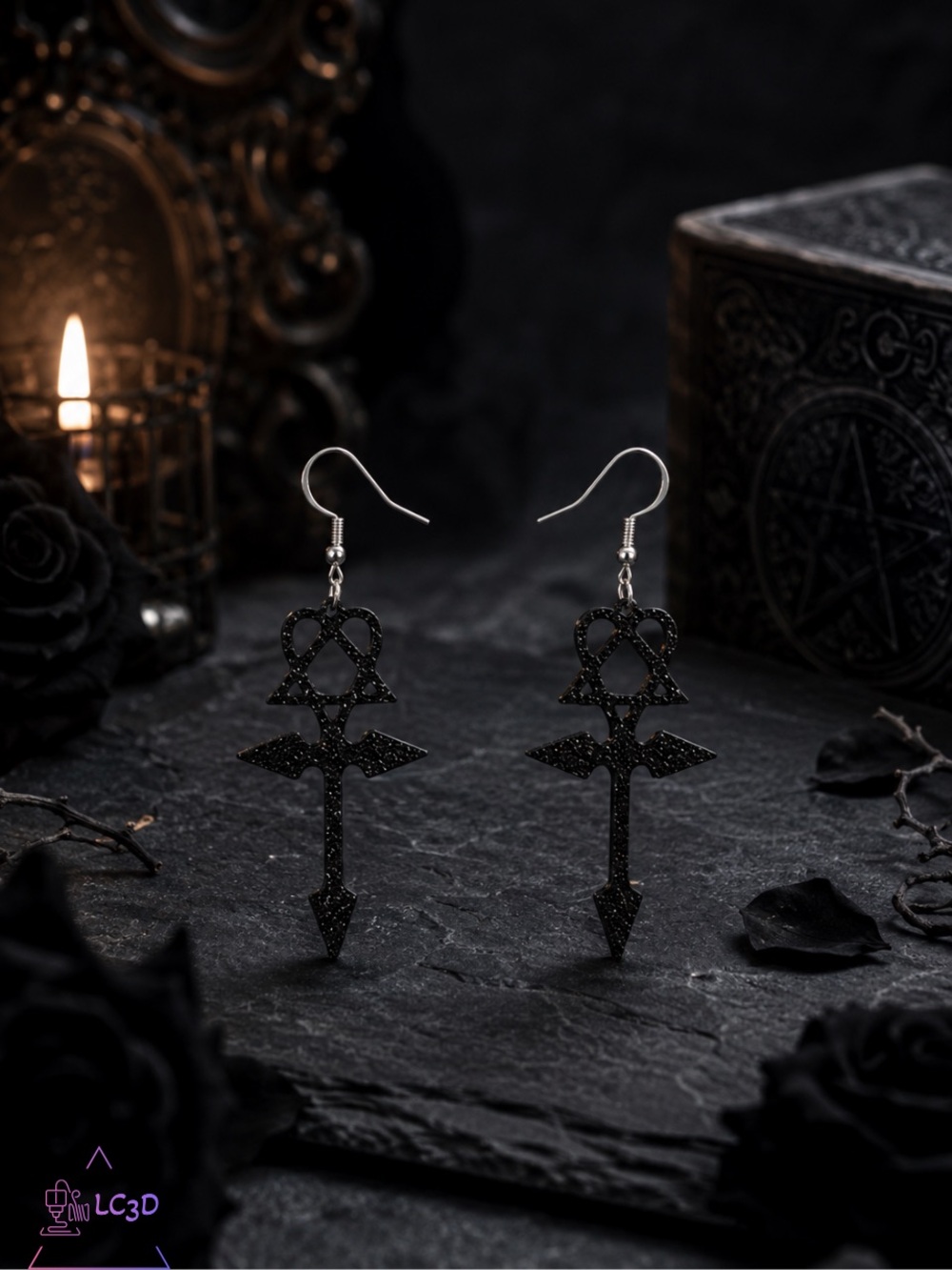 Gothic Heartgram Earrings